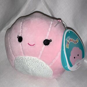 Squishmallows 5” Aicha Pink and White Seashell Plush New With Tags Beach Ocean